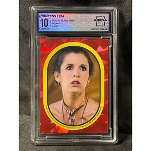 2023 Topps Star Wars Sapphire Princess Leia Return of the Jedi Sticker Grade 10
